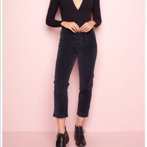 Navy blue corduroy pants from Brandy Melville